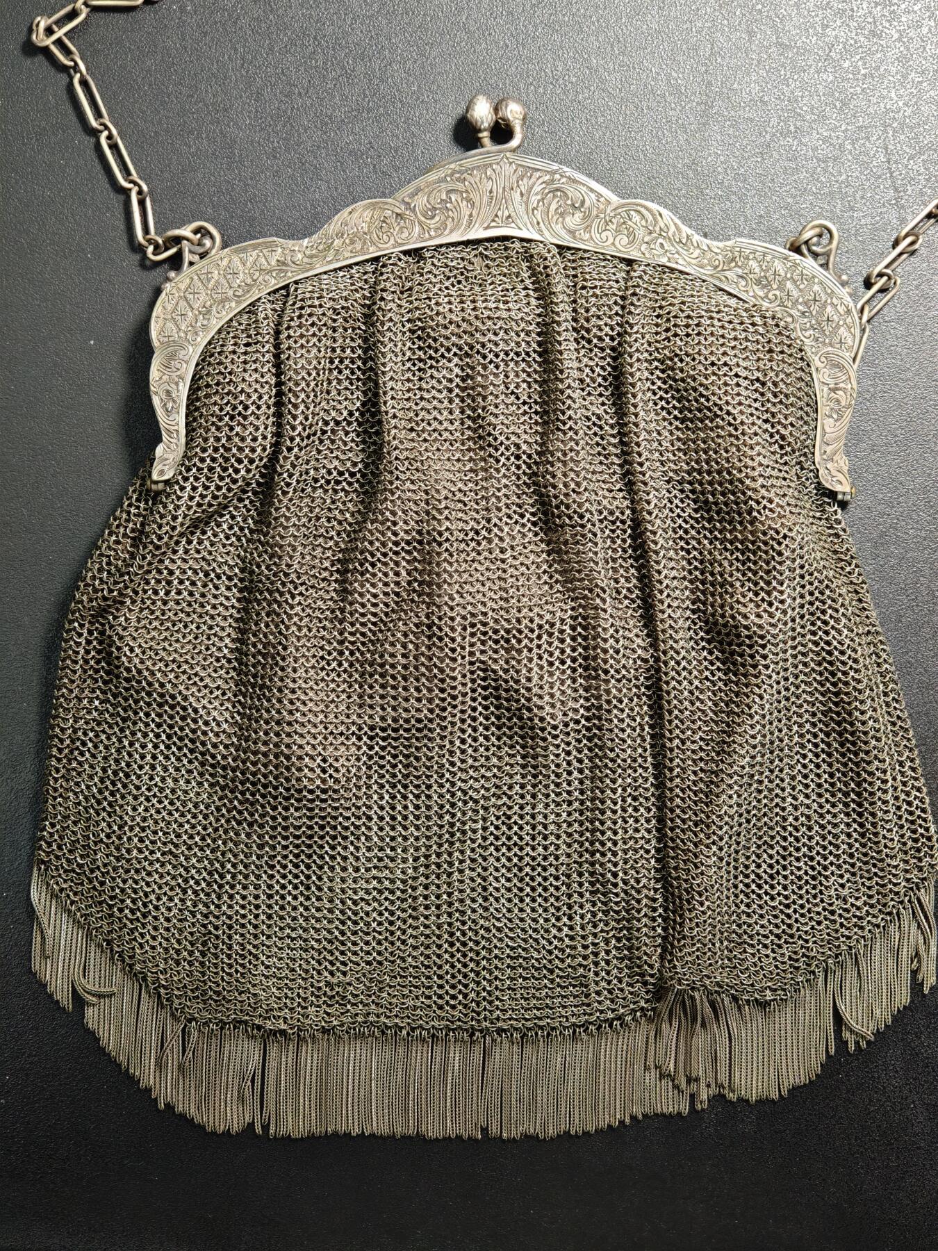 【德藏】世界币章拍卖第153期（拍品征集中~欢迎藏友联系） 欧洲老银钱袋 手工刻花 工艺精湛 重约：350g