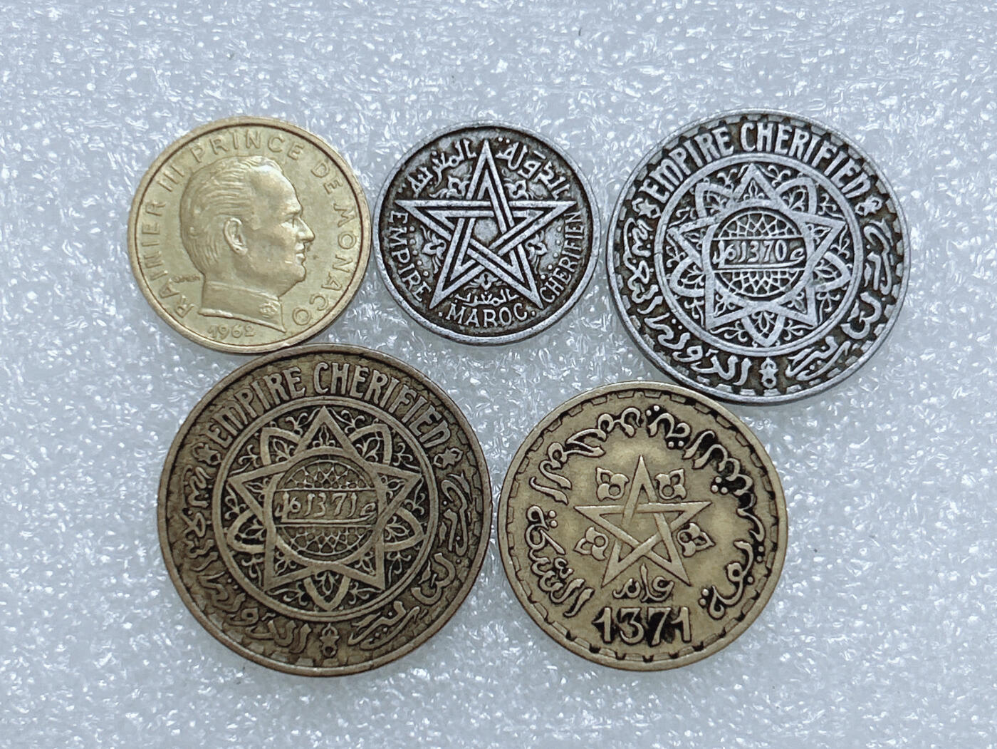 第一海外回流一元起拍收藏 散集专场  第266期 摩洛哥硬币 5枚