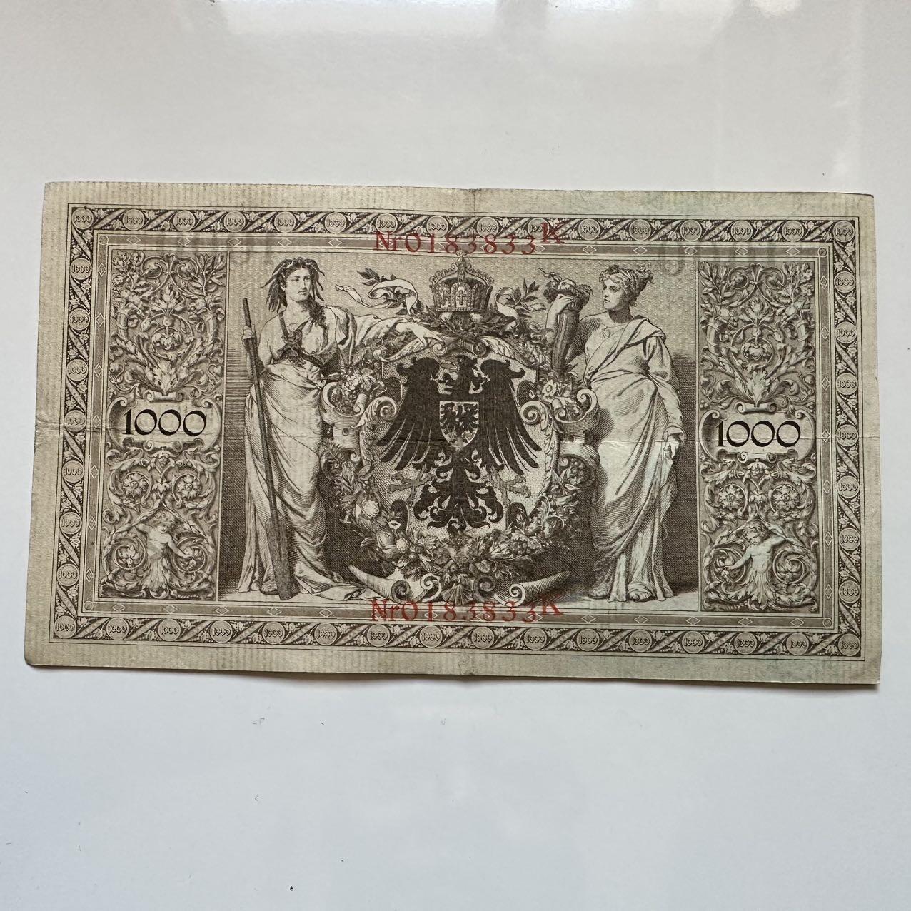 🌹外币初藏🌹🐯2025年第128场  每周二四六晚8️⃣点 接代拍 德国1910年1000马克 大票幅