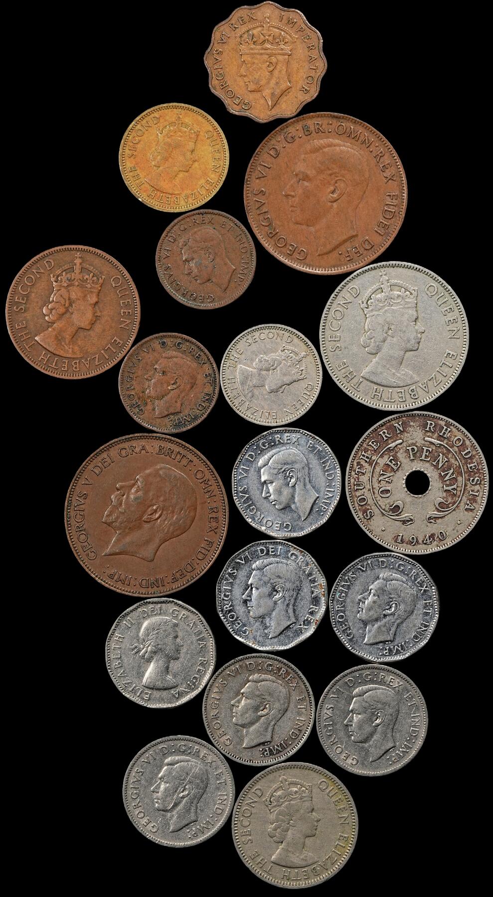 修遠堂世界钱币第九十三期 英国，英联邦旧硬币一组
