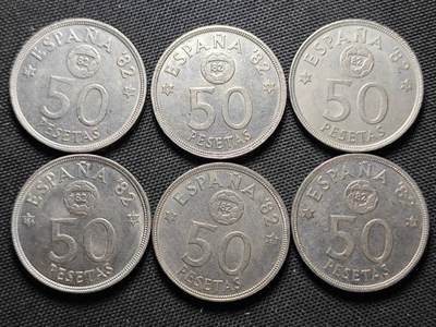 KK钱币收藏小铺  第370场  2月预留时间 周末发货 -  西班牙50比塞塔大币 世界杯纪念币