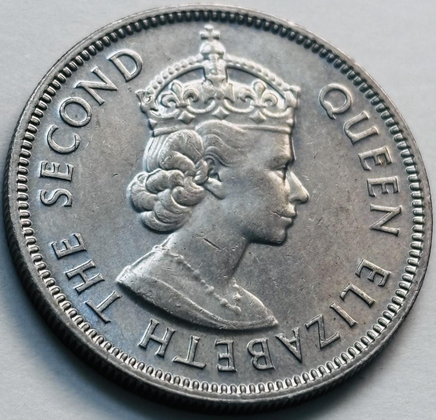 文馨钱币收藏第 281 场，【 长期接收代拍品】银元，银币，套币，纸币专场（本场截拍后休息三天，19 号发货） 原光品相  1974 年英属香港五毫，伊丽莎白二世 第二版