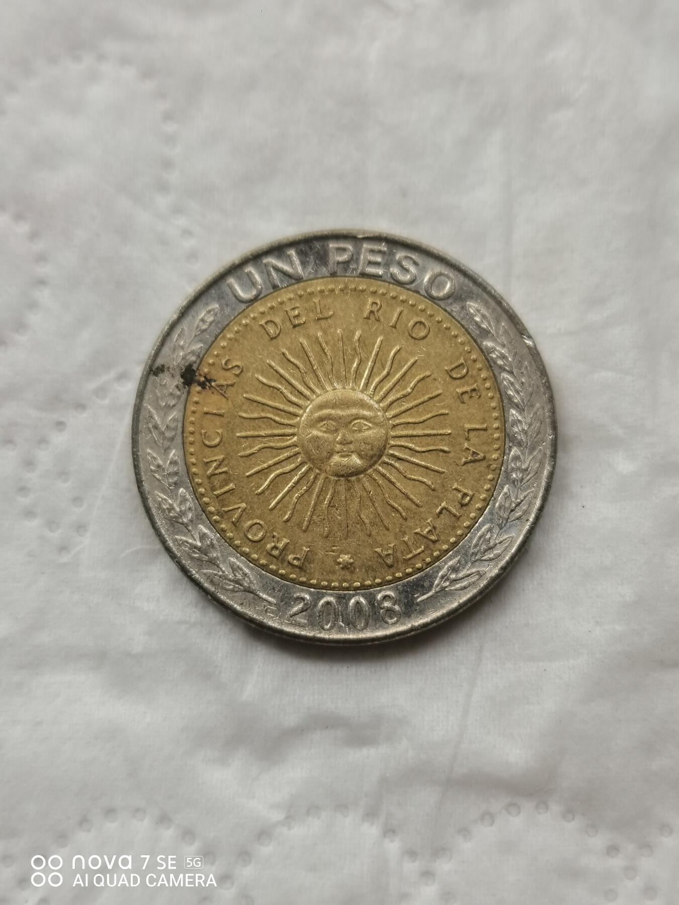 外币 2008年阿根廷1比索太阳娃娃