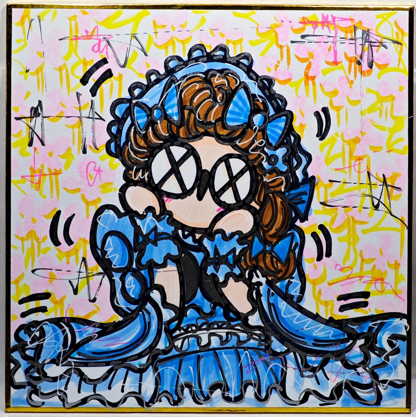 白泽拍卖卡牌手绘专场第28期（细雨生寒、寻梅闻香） 2023 waiwai手绘色纸 洛丽塔  waiwai亲签