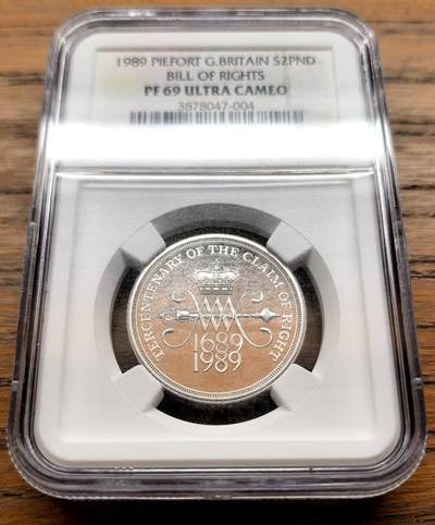 泉海漫舟·凡希社世界钱币微拍第三百十四期 - 1989英国权利法案加厚2镑银币NGC-PF69UC