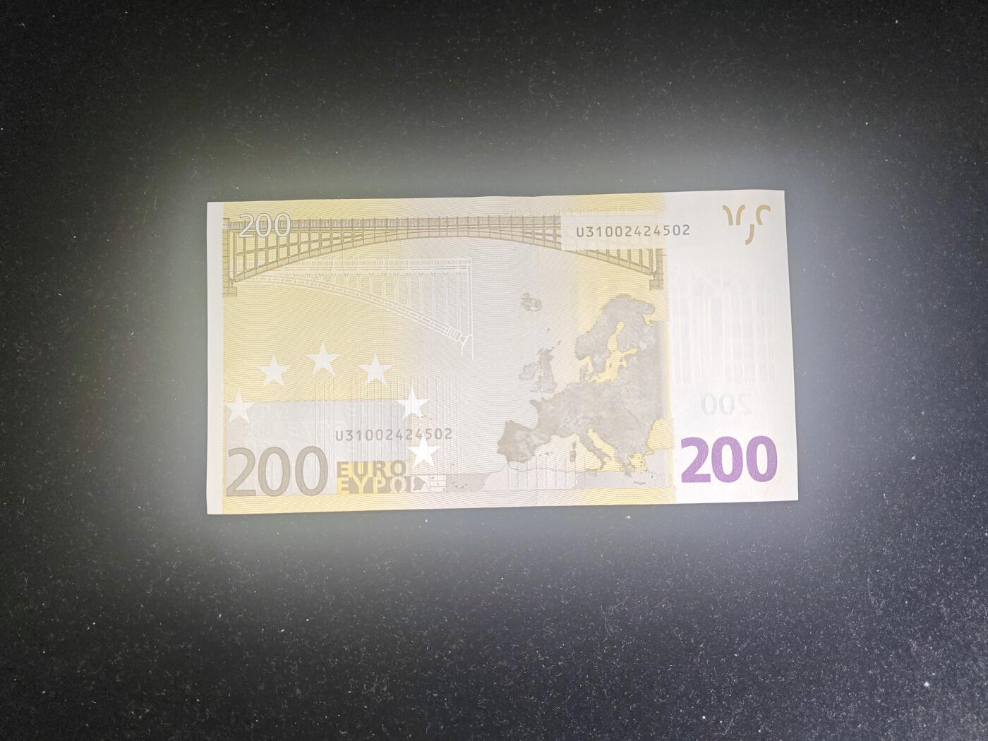 欧盟 一签 稀有U冠 法国版 200欧 全新UNC