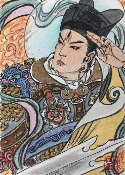 白泽拍卖卡牌手绘专场第28期（细雨生寒、寻梅闻香） - 2025 史墨手绘卡 二郎显圣真君 史墨亲签 特效