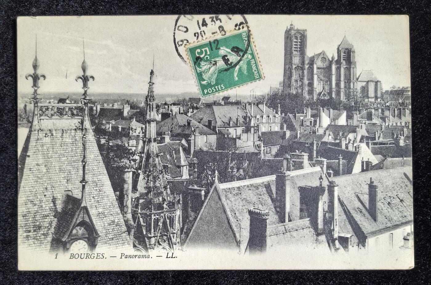 法国 1912年 布尔日城市景观 老明信片一张