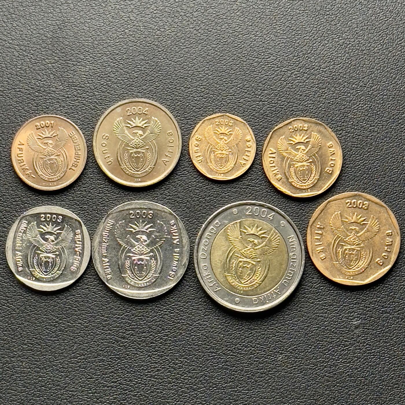 ＜小葵钱铺＞第65期·散币·银币场·满200包邮，不寄存·17号发货 南非2001-2004年散年份套币8枚