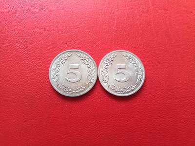 【云涧收藏】第七十九场 - 突尼斯1960/83年5米利姆2枚