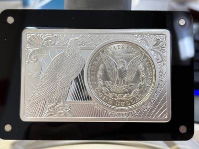 美国2021年最后的摩根发行百年组合纪念银币，26.7克+2盎司，发行1921套