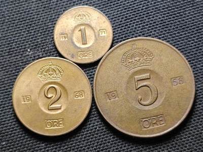 KK钱币收藏小铺  第370场  2月预留时间 周末发货 -  瑞典铜币大小面值一组