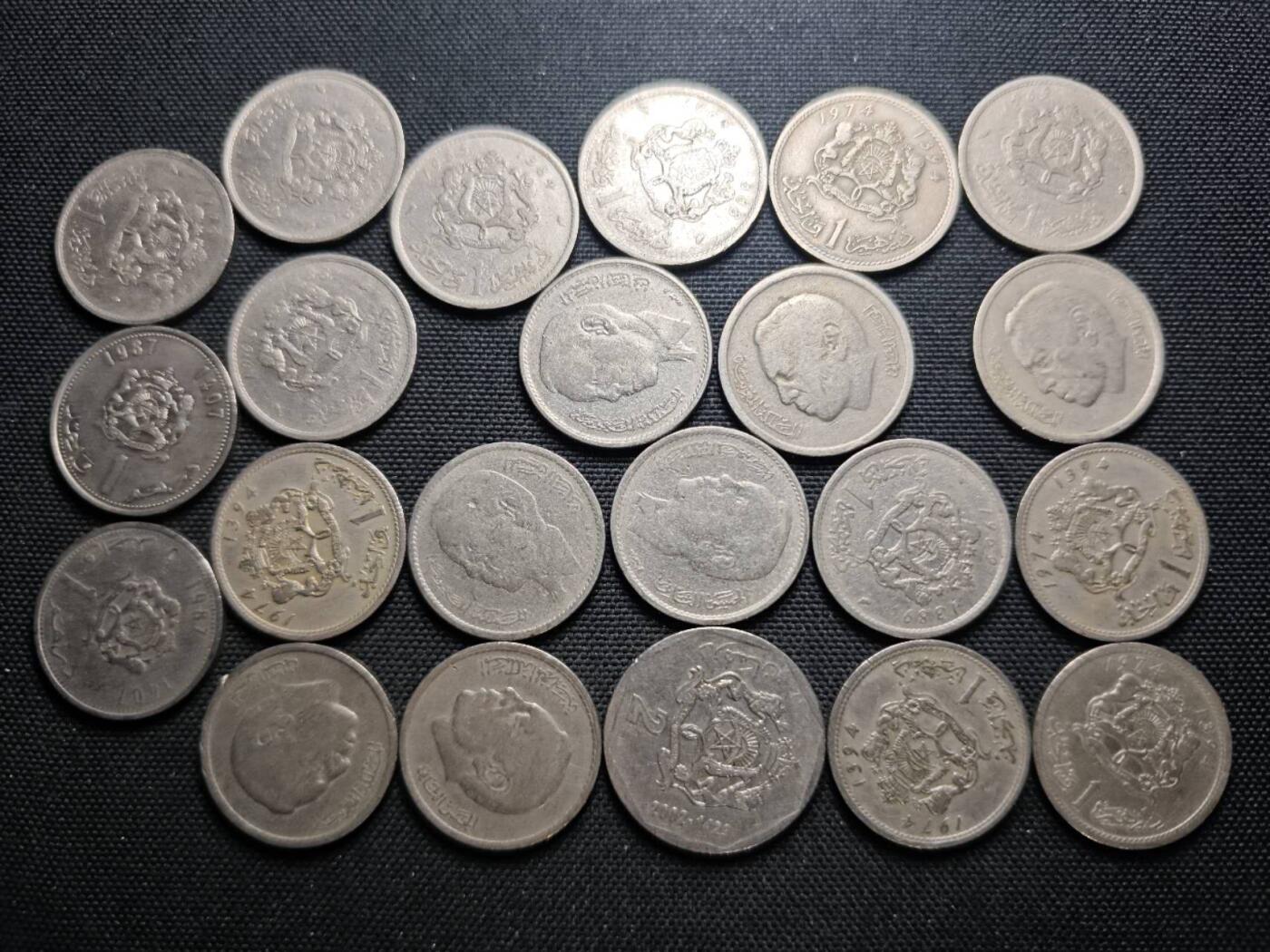 KK钱币收藏小铺  第370场  2月预留时间 周末发货  摩洛哥一组22枚