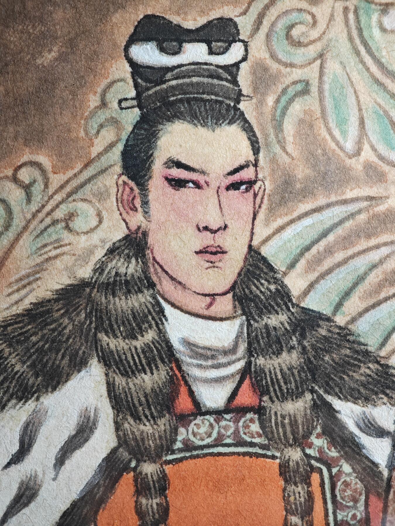 白泽拍卖卡牌手绘专场第28期（细雨生寒、寻梅闻香） 2024 冯涛手绘画 高长恭 兰陵王 尺寸：内20cm*28.2cm 外22.5cm*30.5cm