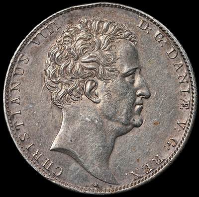 修遠堂世界钱币第九十三期 - 1845年丹麦 SPECIEDALER大银币 边有两磕碰 28.87g