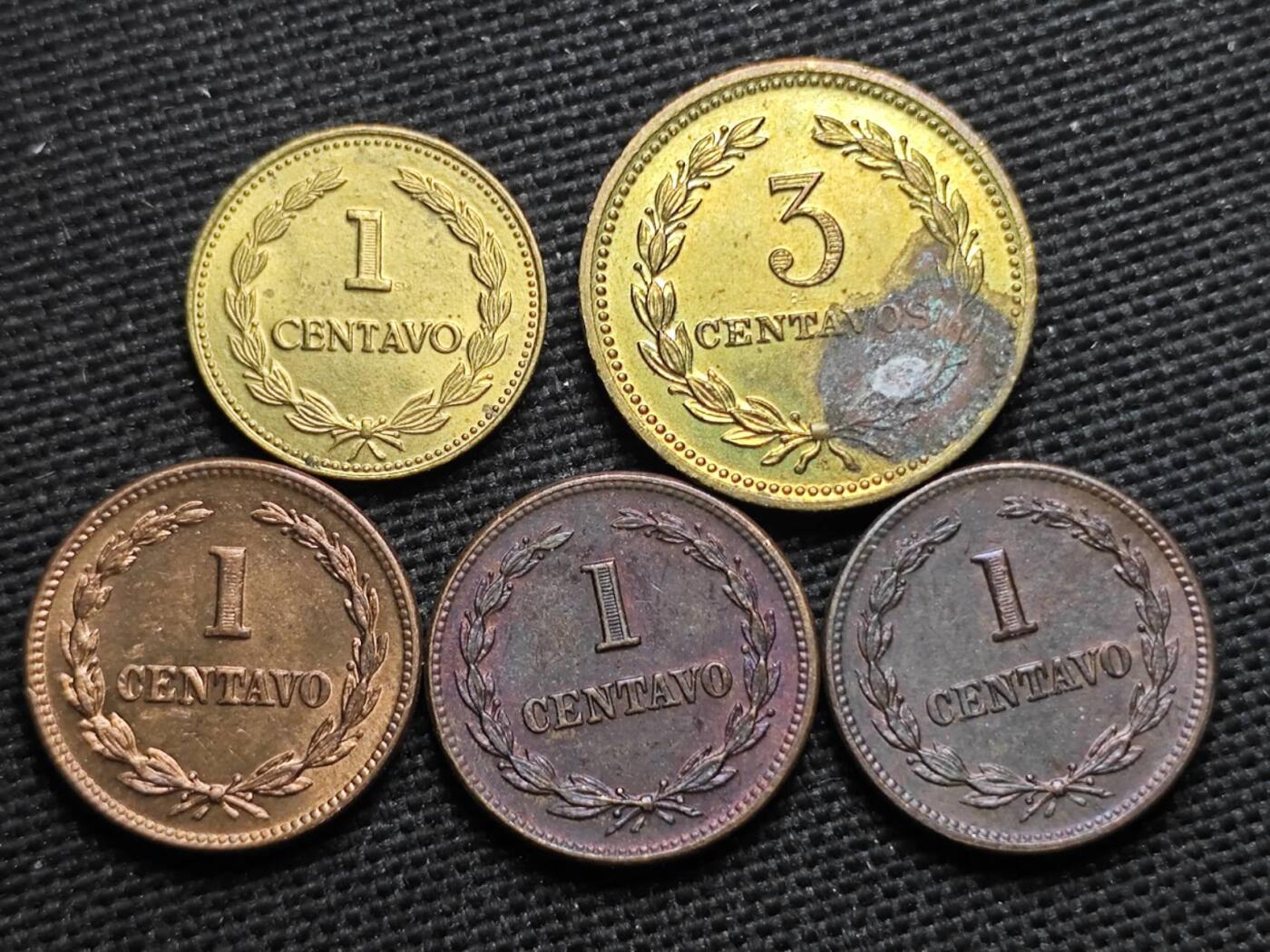 KK钱币收藏小铺  第370场  2月预留时间 周末发货  萨尔瓦多一组5枚