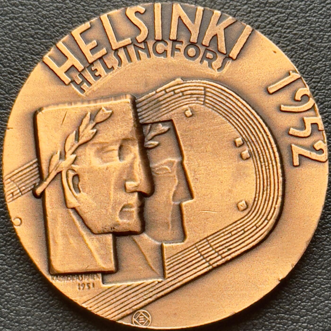 ＜小葵钱铺＞第65期·散币·银币场·满200包邮，不寄存·17号发货 〈55mm，40g±，后铸〉1952年奥林匹克纪念铜章