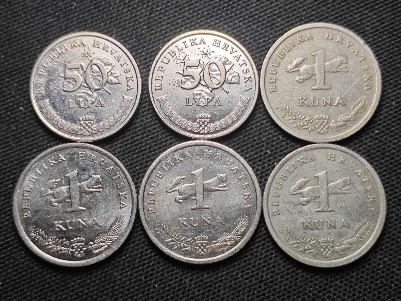 KK钱币收藏小铺  第370场  2月预留时间 周末发货  克罗地亚一组6枚