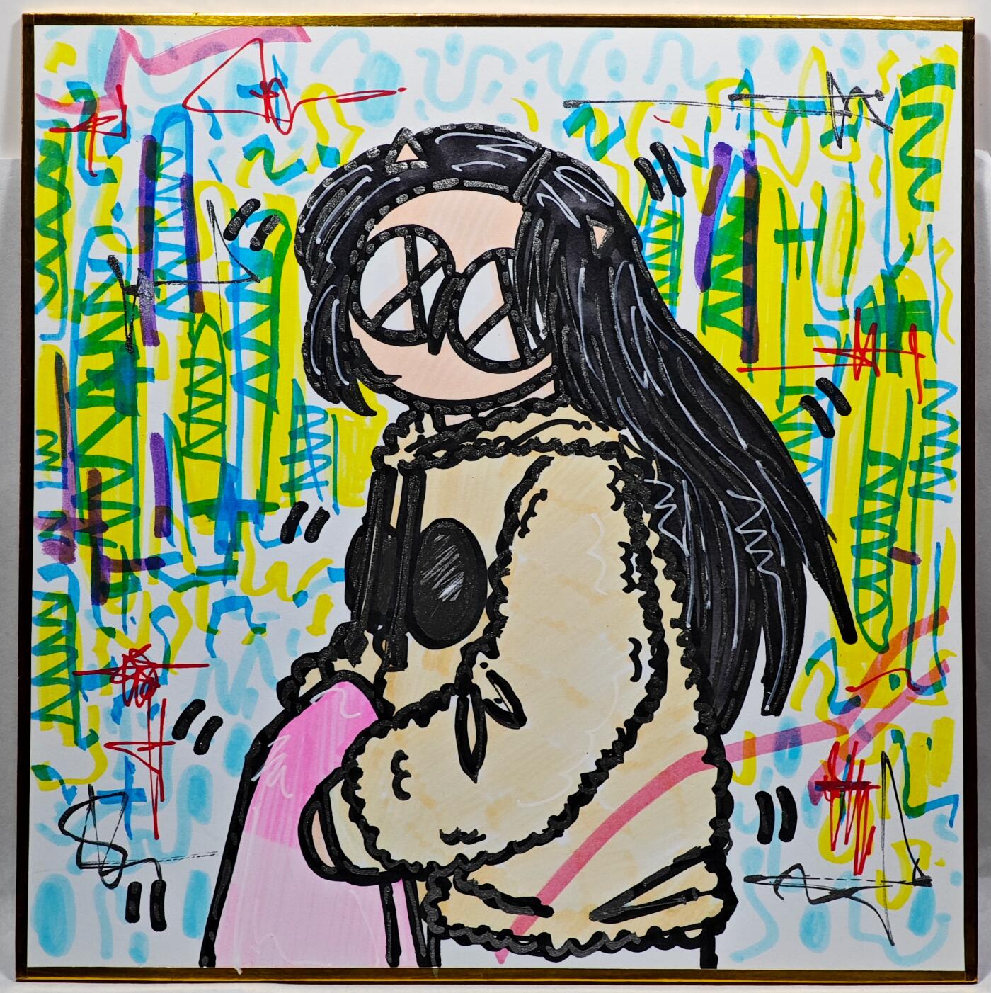 白泽拍卖卡牌手绘专场第28期（细雨生寒、寻梅闻香） 2023 waiwai手绘色纸 绒系少女  waiwai亲签