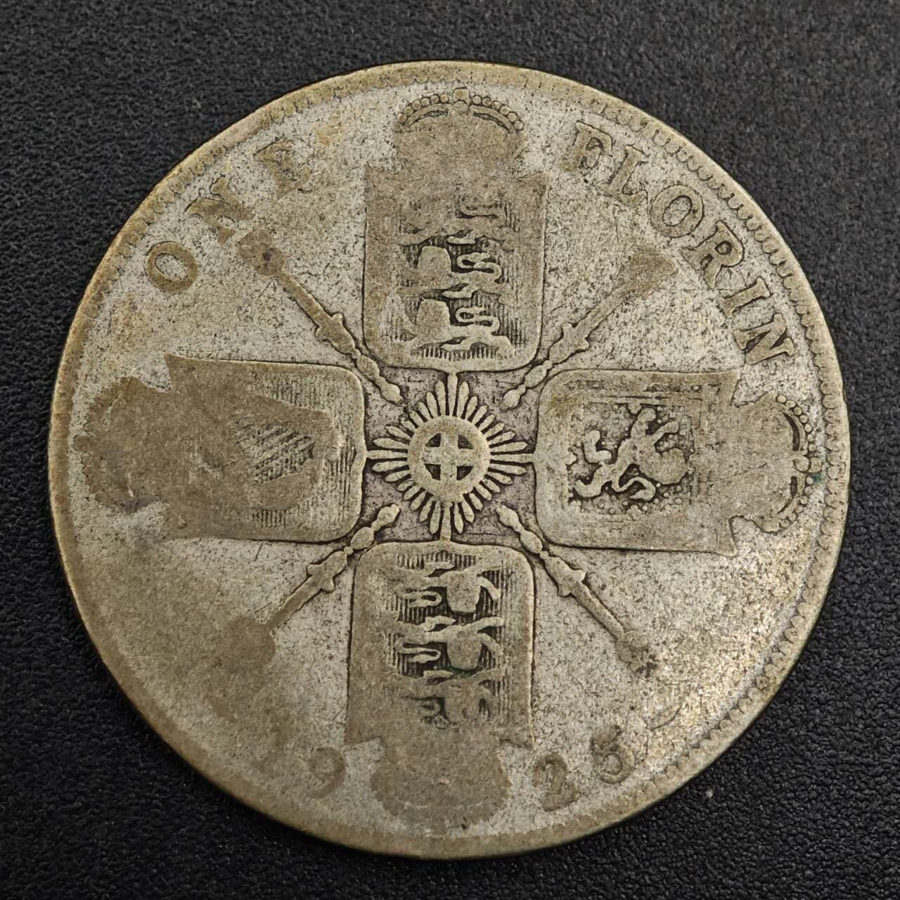 【淘币小摊】实时拍第七百九十六拍   小银币场   满百包邮可预留二周 每周一统一发货   英国1925年乔治五世弗洛林银币