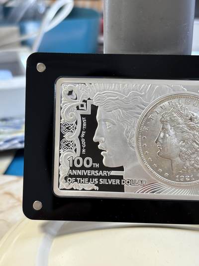 美国2021年最后的摩根发行百年组合纪念银币，26.7克+2盎司，发行1921套