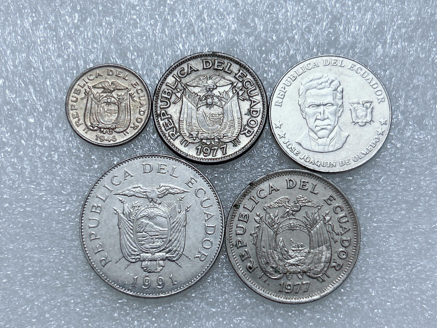 第一海外回流一元起拍收藏 散集专场  第266期 厄瓜多尔硬币 5枚