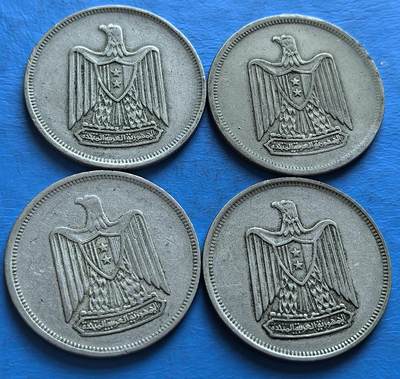 外国优质老铜币银币，周六九点倒数截拍，满百包邮，可寄存半年，喜欢朋友微信扫描二维码可直接参拍 - 埃及1967年10皮阿斯特共4枚