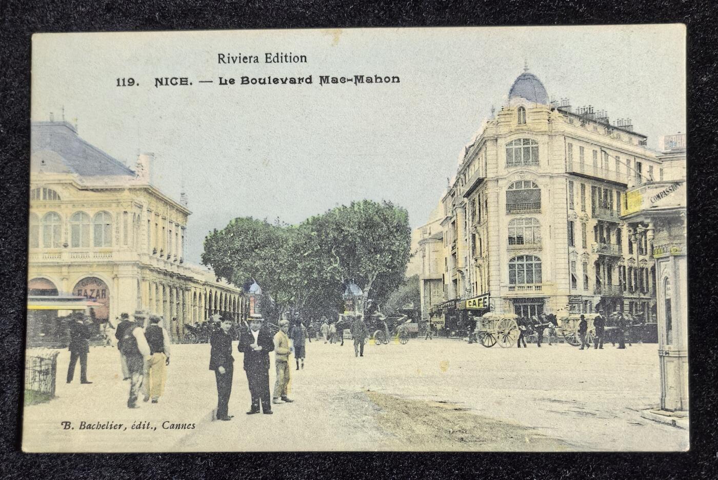 法国 20世纪早期 尼斯 马洪元帅大道 老明信片一张