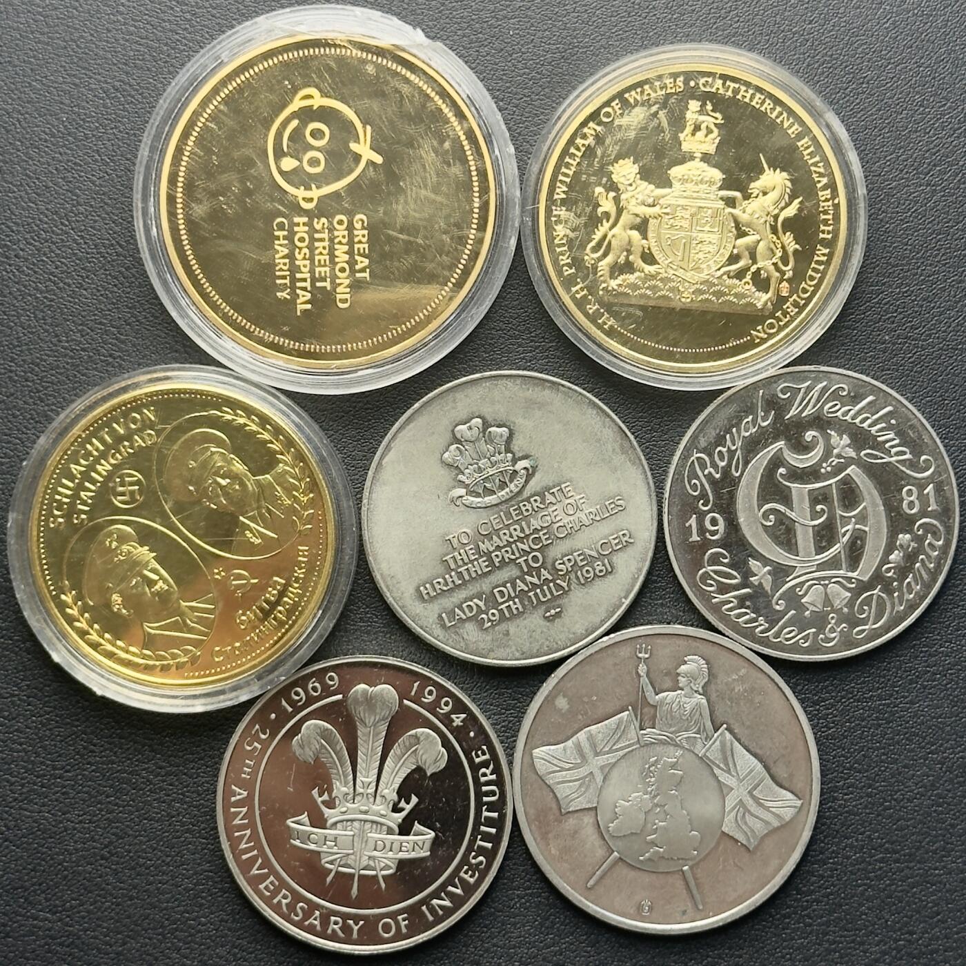 ＜小葵钱铺＞第65期·散币·银币场·满200包邮，不寄存·17号发货 英国克朗型纪念章7枚