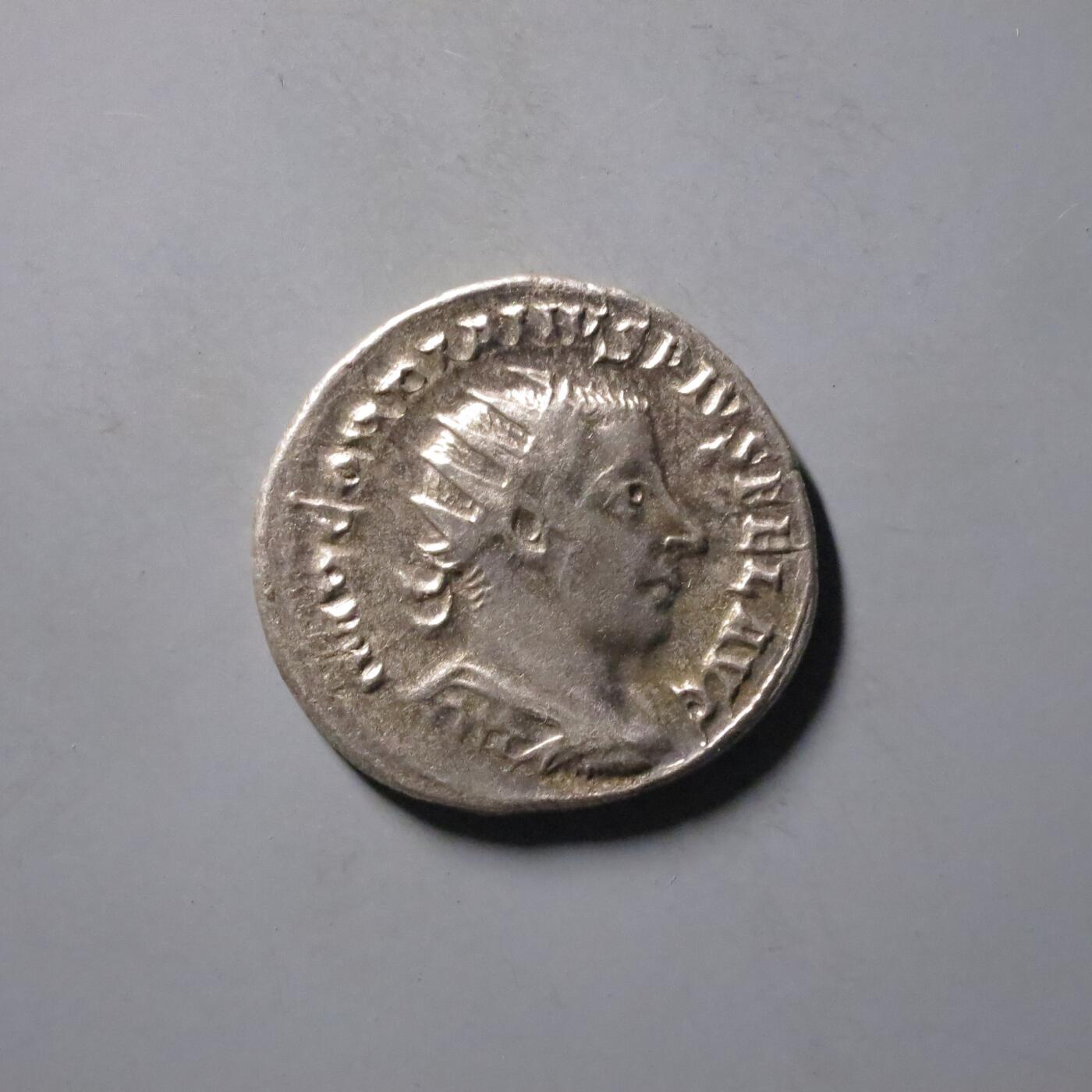 七河·世界钱币杂件水晶矿标小拍（总第28期） （381）k519 古罗马帝国银币 戈尔迪安三世 华夏评级AU50 