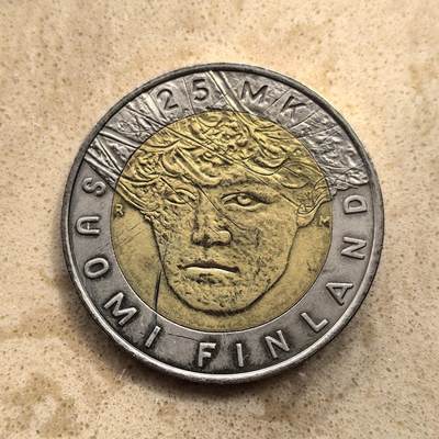 道一币馆币章第一百五十五场 - 芬兰2001年首届北欧滑雪锦标赛25马克纪念币