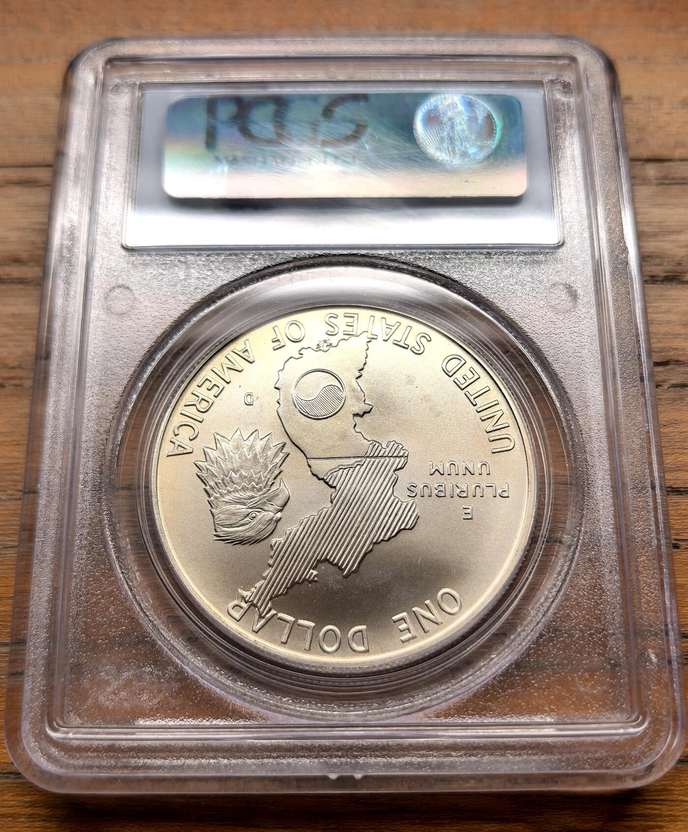 泉海漫舟·凡希社世界钱币微拍第三百十四期 1991美国韩战纪念Dollar大银PCGS-MS69