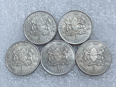 第一海外回流一元起拍收藏 散集专场  第266期 - 肯尼亚1先令硬币 5枚 带光好品