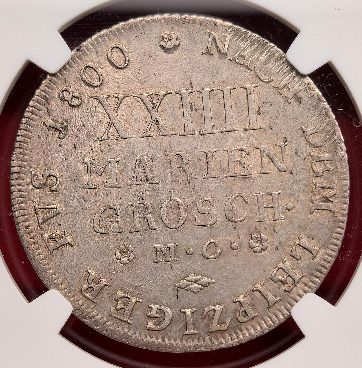 泉海漫舟·凡希社世界钱币微拍第三百十四期 1800德国不伦瑞克沃尔芬堡飞马2/3泰勒NGC-MS62，传世五彩，美不胜收！