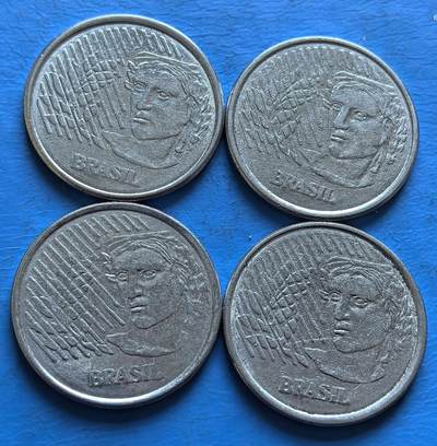 外国优质老铜币银币，周六九点倒数截拍，满百包邮，可寄存半年，喜欢朋友微信扫描二维码可直接参拍 - 巴西女神版1994年10分4枚