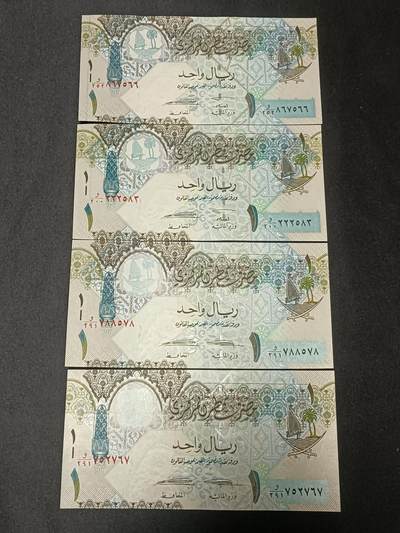 【游宝拍卖】乙巳蛇年86期  - 卡塔尔-1里亚尔【全新品相UNC/UNC-】