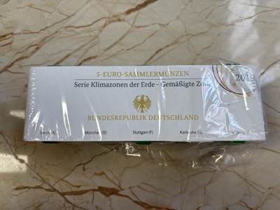 第181期拍卖 - 德国2019年地球气候带3温带气候区绿环精制币ADFGJ厂5枚套