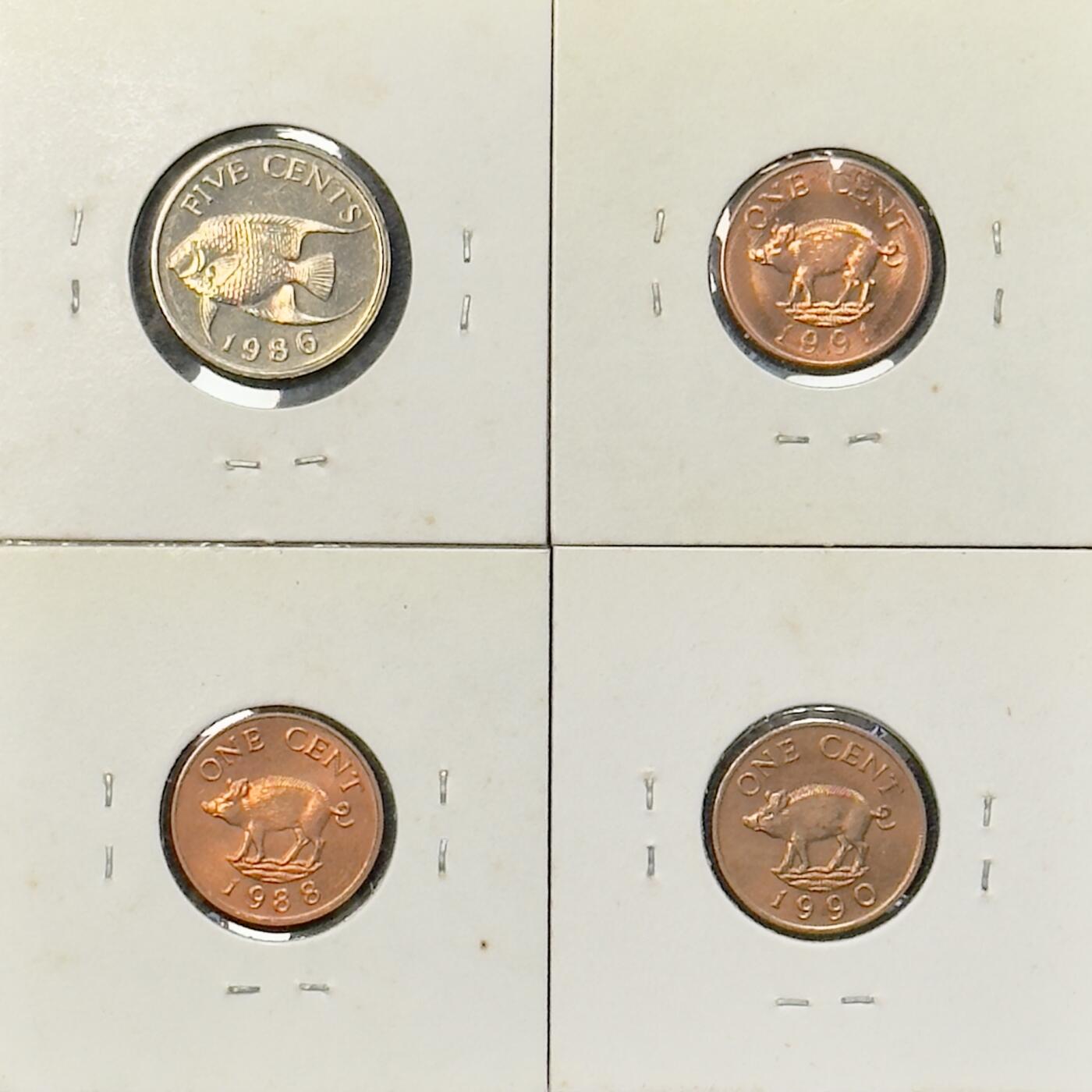 ＜小葵钱铺＞第65期·散币·银币场·满200包邮，不寄存·17号发货 百慕大散年份硬币4枚