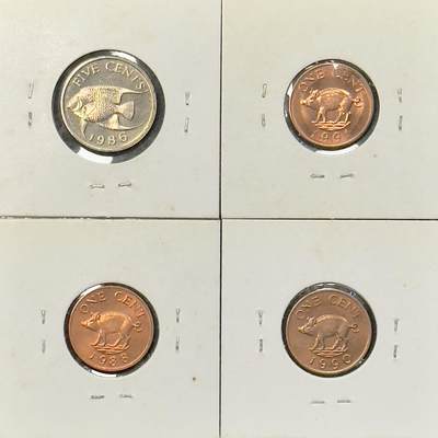 ＜小葵钱铺＞第65期·散币·银币场·满200包邮，不寄存·17号发货 - 百慕大散年份硬币4枚