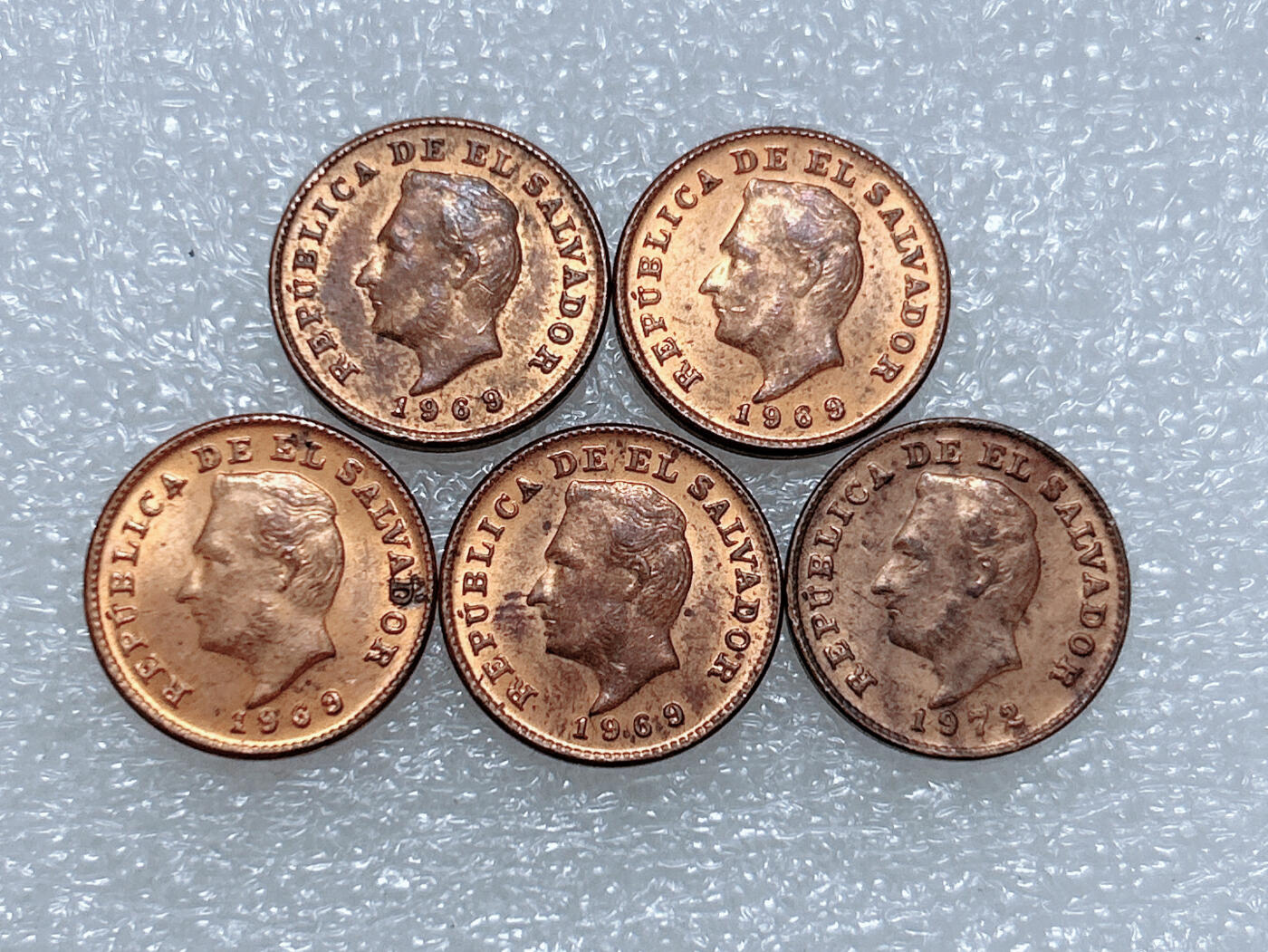 第一海外回流一元起拍收藏 散集专场  第266期 萨尔瓦多1969/72年1分硬币 5枚