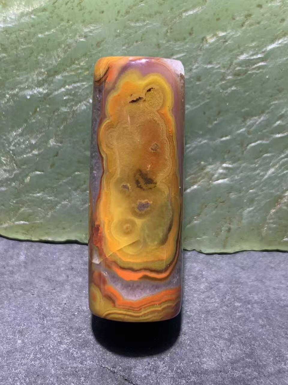 冰飘战国红玛瑙通货直桶，桶珠一颗！