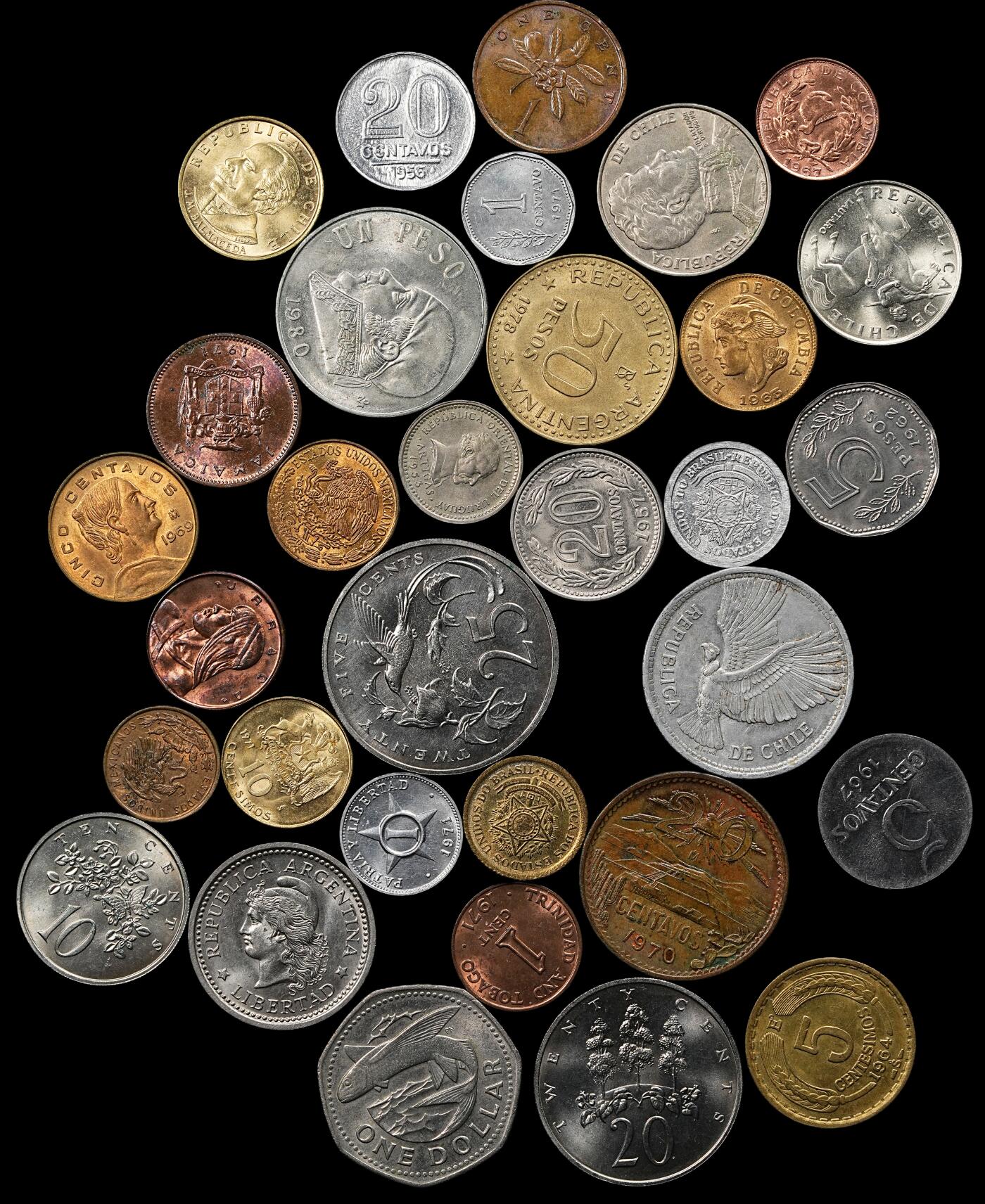 修遠堂世界钱币第九十三期 未流通拉美现代币一组