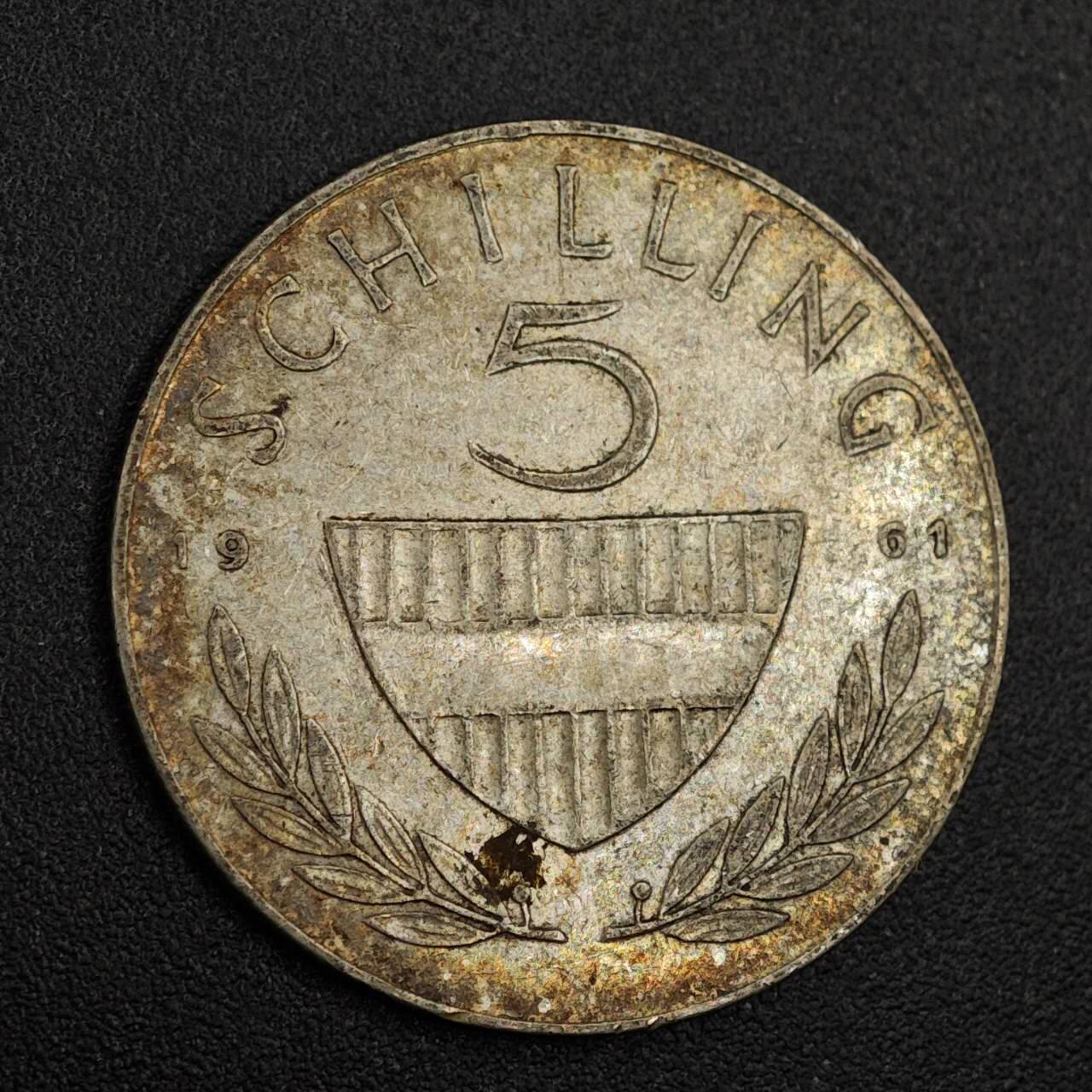 【淘币小摊】实时拍第七百九十六拍   小银币场   满百包邮可预留二周 每周一统一发货   奥地利1961年5先令银币