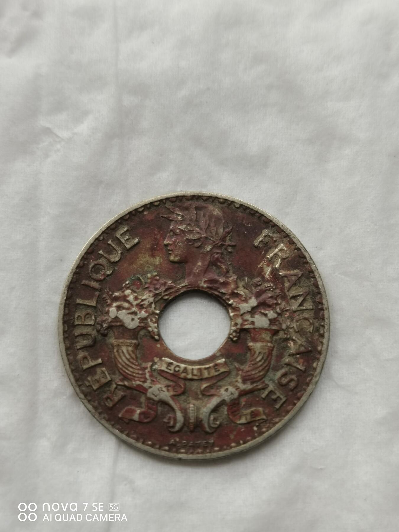 外币 38年法属印支5分