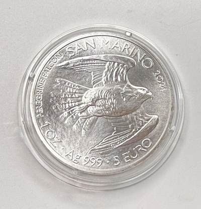 S&S Numismatic世界钱币-拍卖 第115期  - 圣马力诺2024年 游隼 5欧元1盎司投资银币 31.1克999银