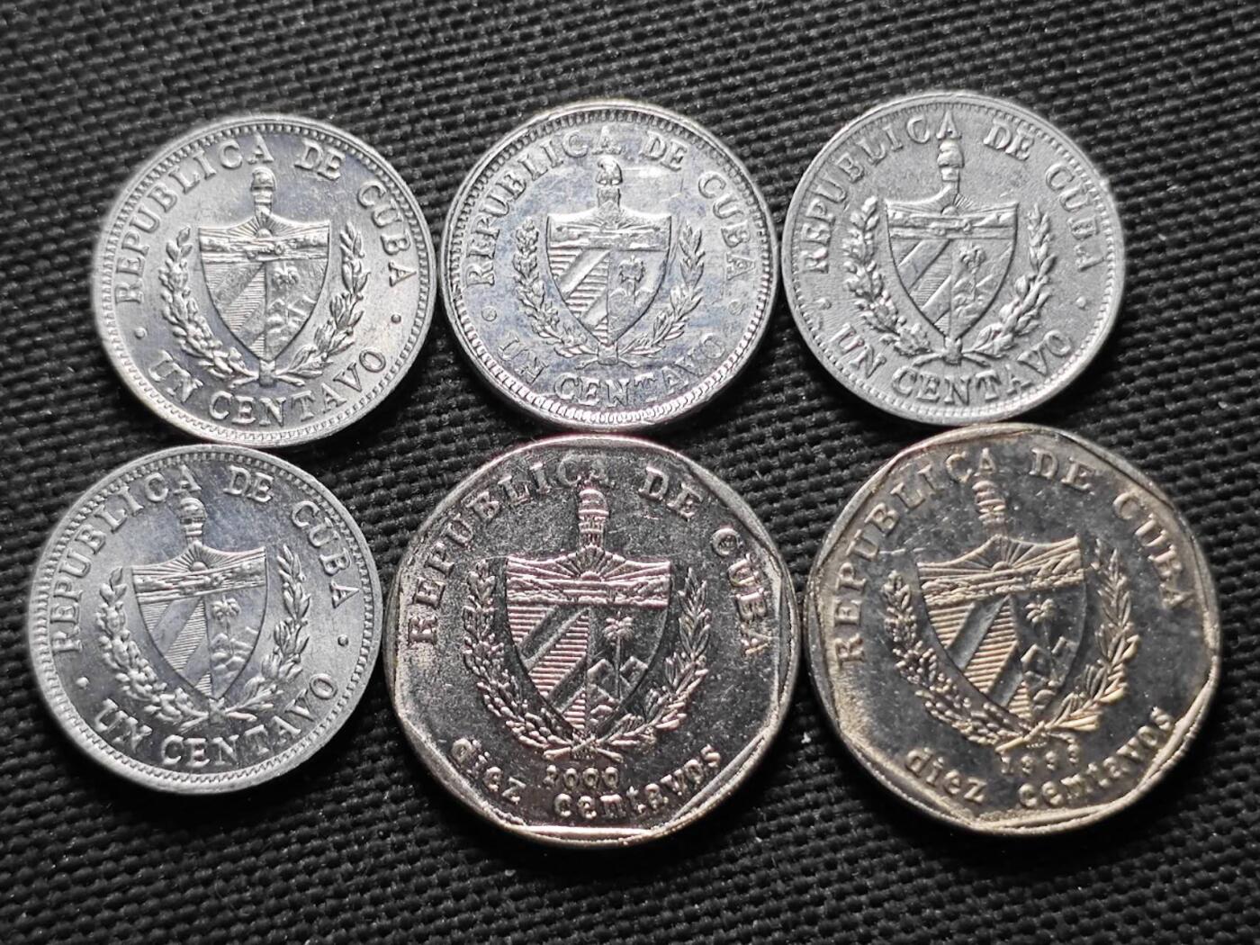 KK钱币收藏小铺  第370场  2月预留时间 周末发货  古巴一组6枚