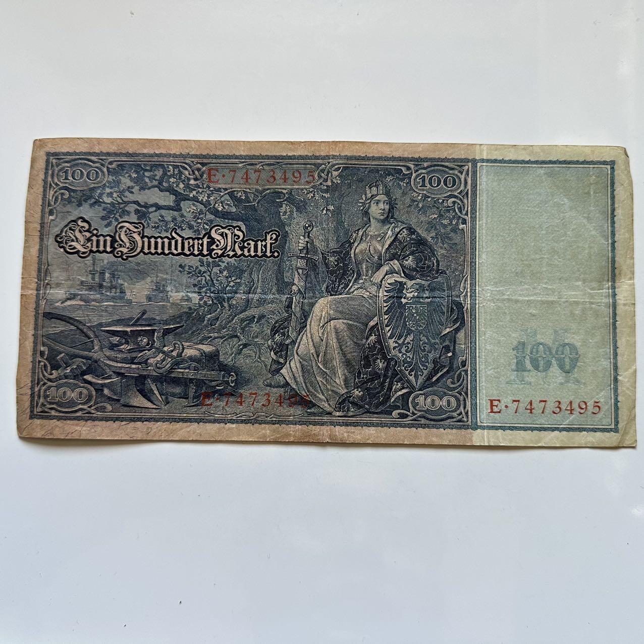 🌹外币初藏🌹🐯2025年第128场  每周二四六晚8️⃣点 接代拍 德国1910年100马克 大票幅