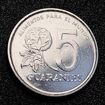 泉币菌-第129场-精品福利场（本场拍品多，请提前出价） - 原光 巴拉圭1984年5瓜拉尼不锈钢币，20mm