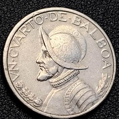 泉币菌-第129场-精品福利场（本场拍品多，请提前出价） - 探险家 巴拿马1/4巴波亚銅镍精制硬币 24.25毫米5.65g