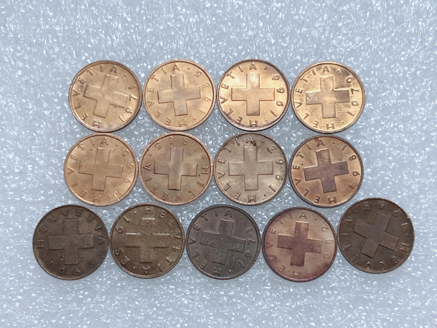 第一海外回流一元起拍收藏 散集专场  第266期 瑞士1分硬币 13枚